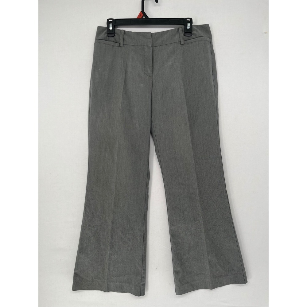 New York & Company Gray Stretch Wide Leg Dress Pants Petite 8 Professional Work